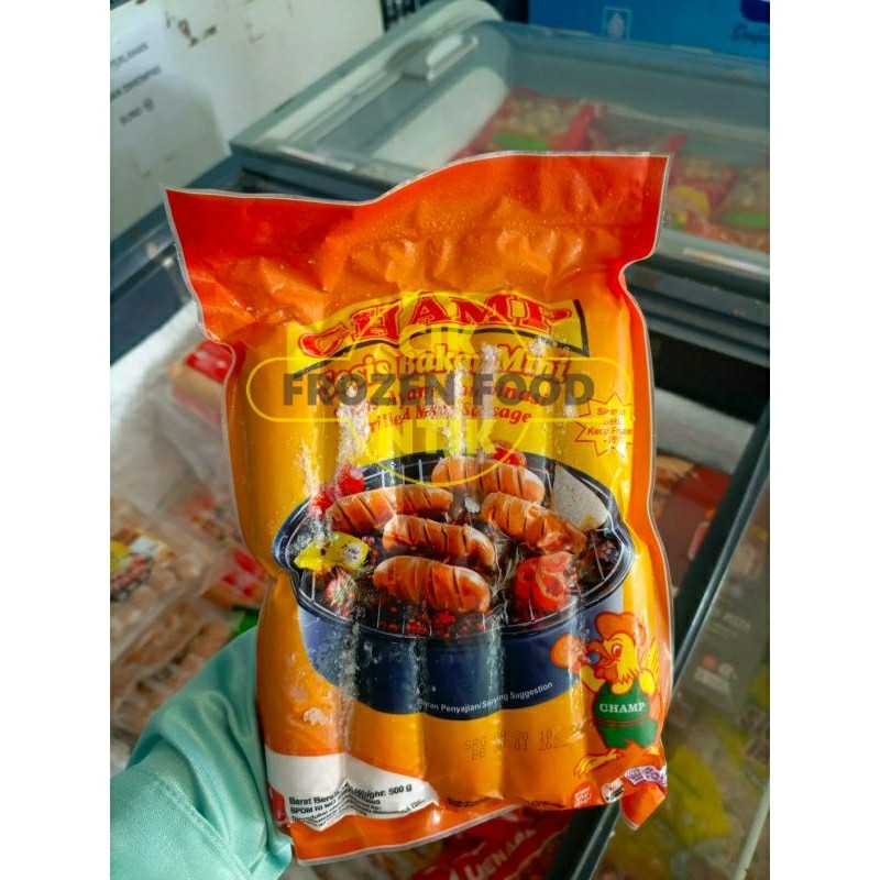 

Champ sosis bakar mini Frozen food cik ntik Jambi cemilan jajanan seblak korea jepang