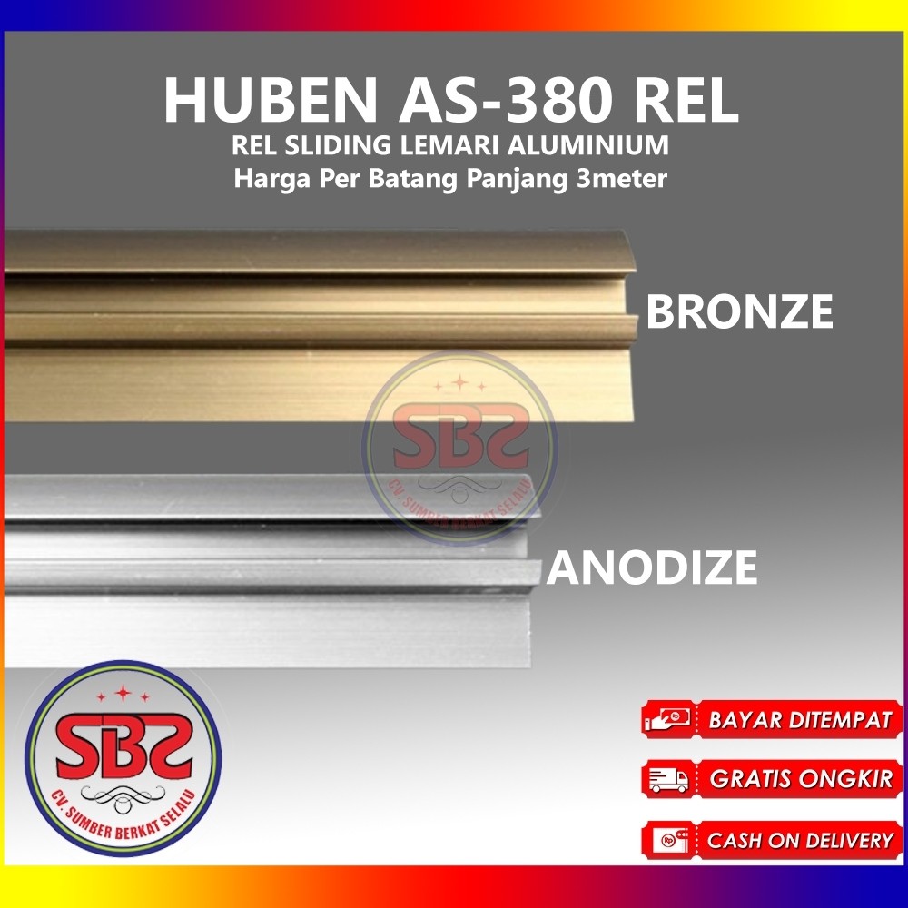 HUBEN AS-380 Rel Pintu Lemari Geser - Sliding Huben AS-380