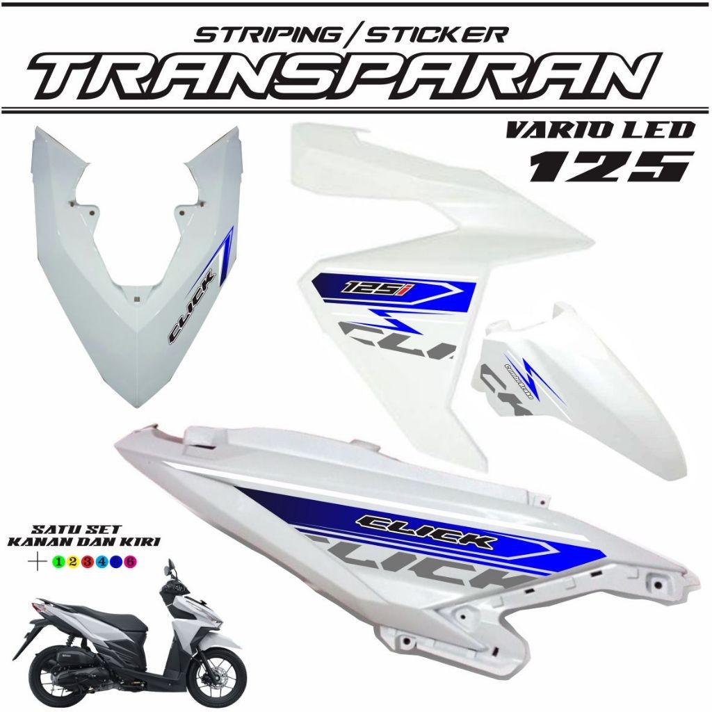 LIS MOTIF STRIPING CLICK VARIO LED 125 FI / STRIPING VARIO TRANSFARAN STIKER TRANSPARAN VARIO FI 125