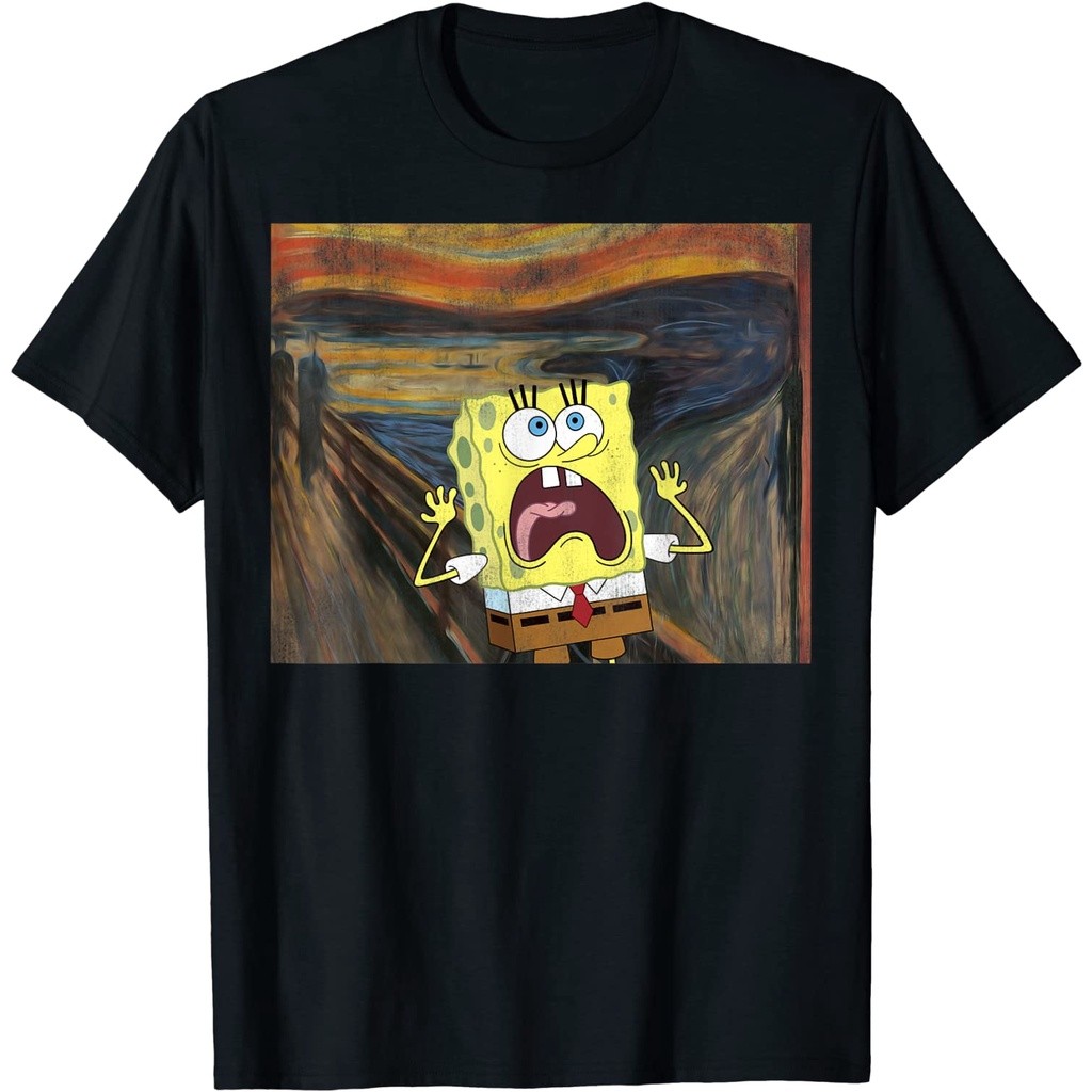 Kaos Dewasa SpongeBob SquarePants Scream Painting T-Shirt