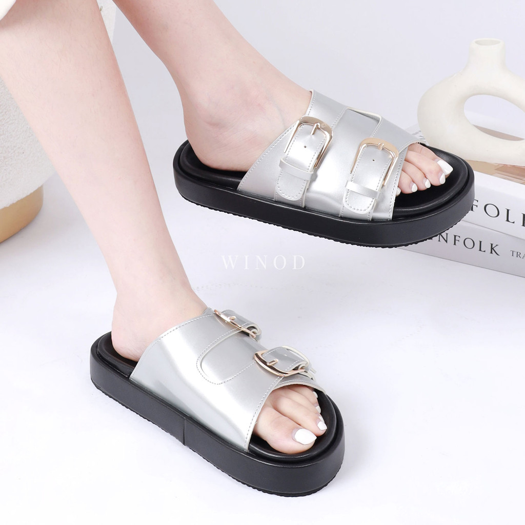 Premium Winod Kenzo Sandal Platform Slop Hangout Model Simple Wanita Daily