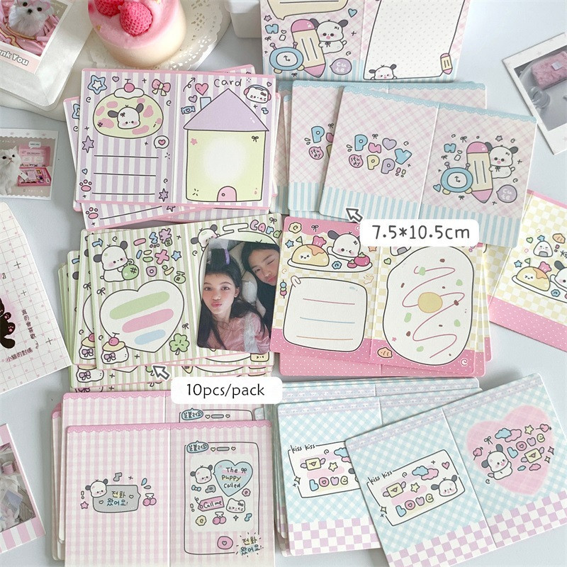 

MINKYS Kawaii 10pcs/pack Thanks Gift Card 3 inch Kpop Photocard Collection Card DIY Photo Card Paper Message Card