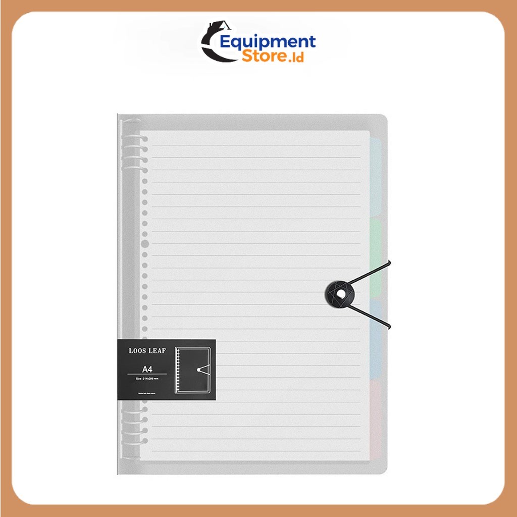 

Binder Note A5/B5 Ring Transparan Loose-Leaf Notebook Strap Kunci HXX-3