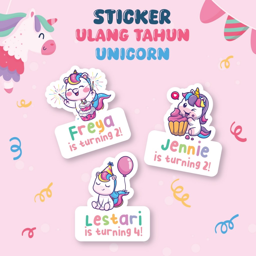 

Sticker Ulang Tahun Anak Unicorn Series Sticker Bento Birthday Sticker Anak souvenir