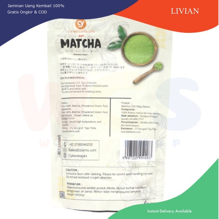 

vv Matcha Powder CY - Green Tea Powder - 100 gr