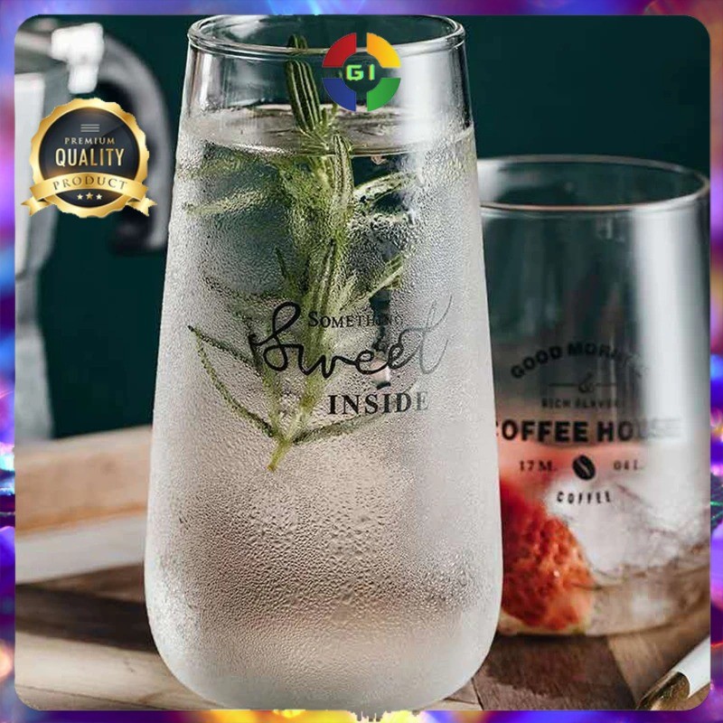 (GI) Gelas Cangkir Kaca Kopi Teh Aesthetic  500ml