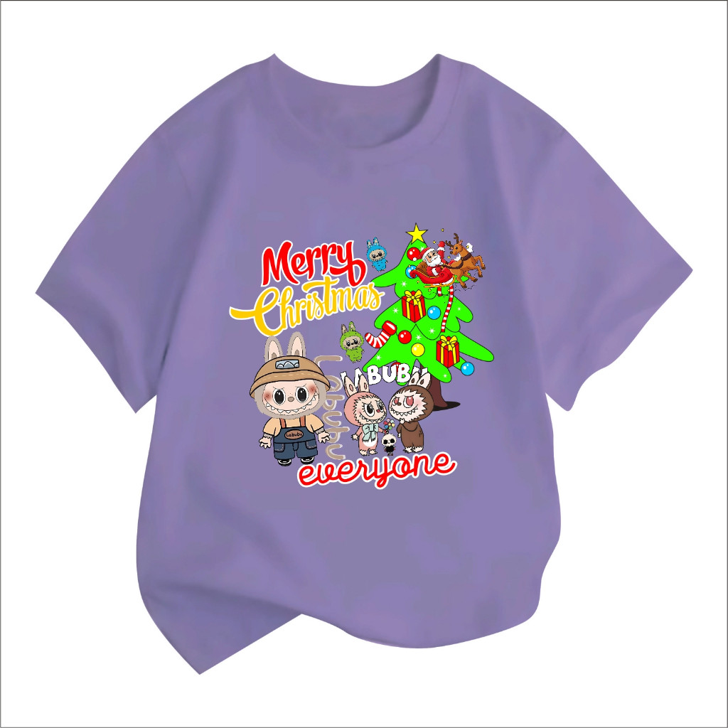 Xv Atasan Anak Kaos Natal Labubu Merry Christmas Kaos Natal Anak Laki Laki Wanita Baju Natal 2024 Hi