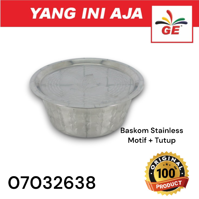 Basin / Baskom Stainless Motif + Tutup - 07032638