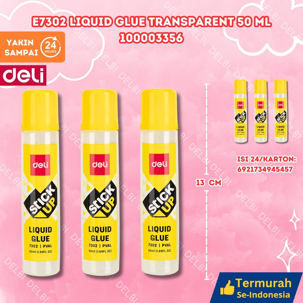 

DELI Liquid glue/Lem kertas cair PVAL 7302 7302 Liquid Glue Transparent 50ml