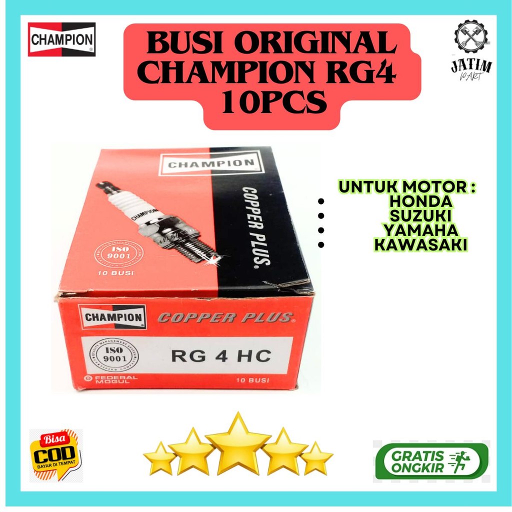 Busi Champion RG4 / Busi Motor Bebek Original Champion 10pcs