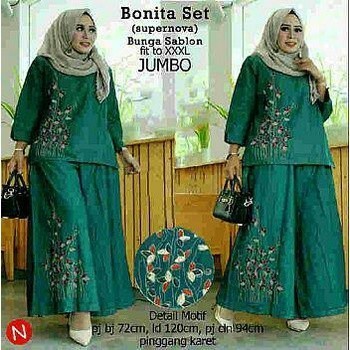 WWW - Setelan Bonita L XL XXL 3XL Set Wanita Fashion Pakaian Muslim Wanita