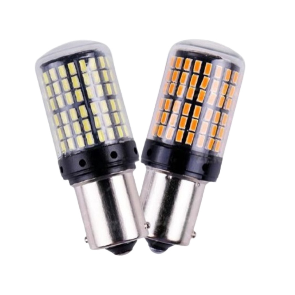 Lampu LED Sein Kaki 1 144 SMD Mata LED Mobil Motor 1156 Canbus Bayonet