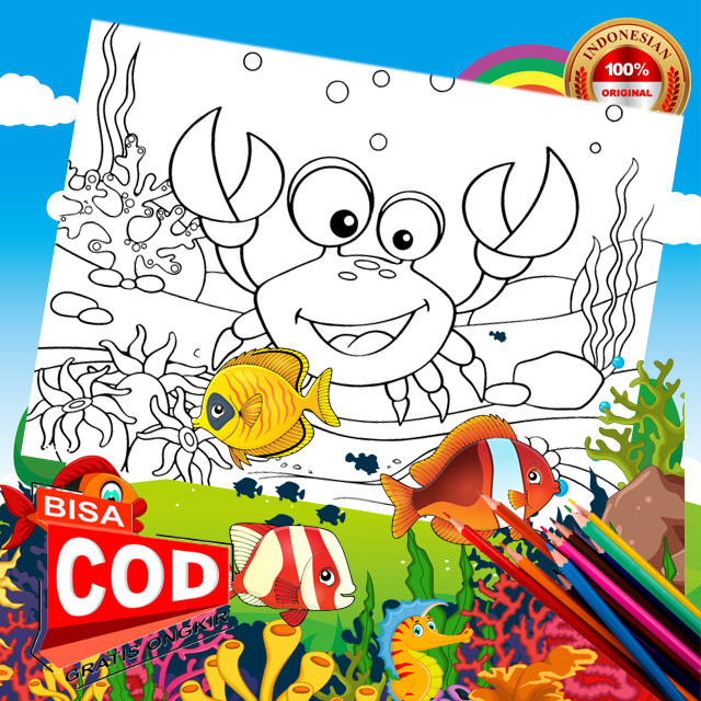 

Gambar Sketsa Mewarnai Anak ~ TEMA HEWAN DAN TUMBUHAN LAUT/ Seketsa Lukis / Drawing Sketch / Menggambar A4 (Bukan Buku) ANAK TK PAUD Bahan Nyaman