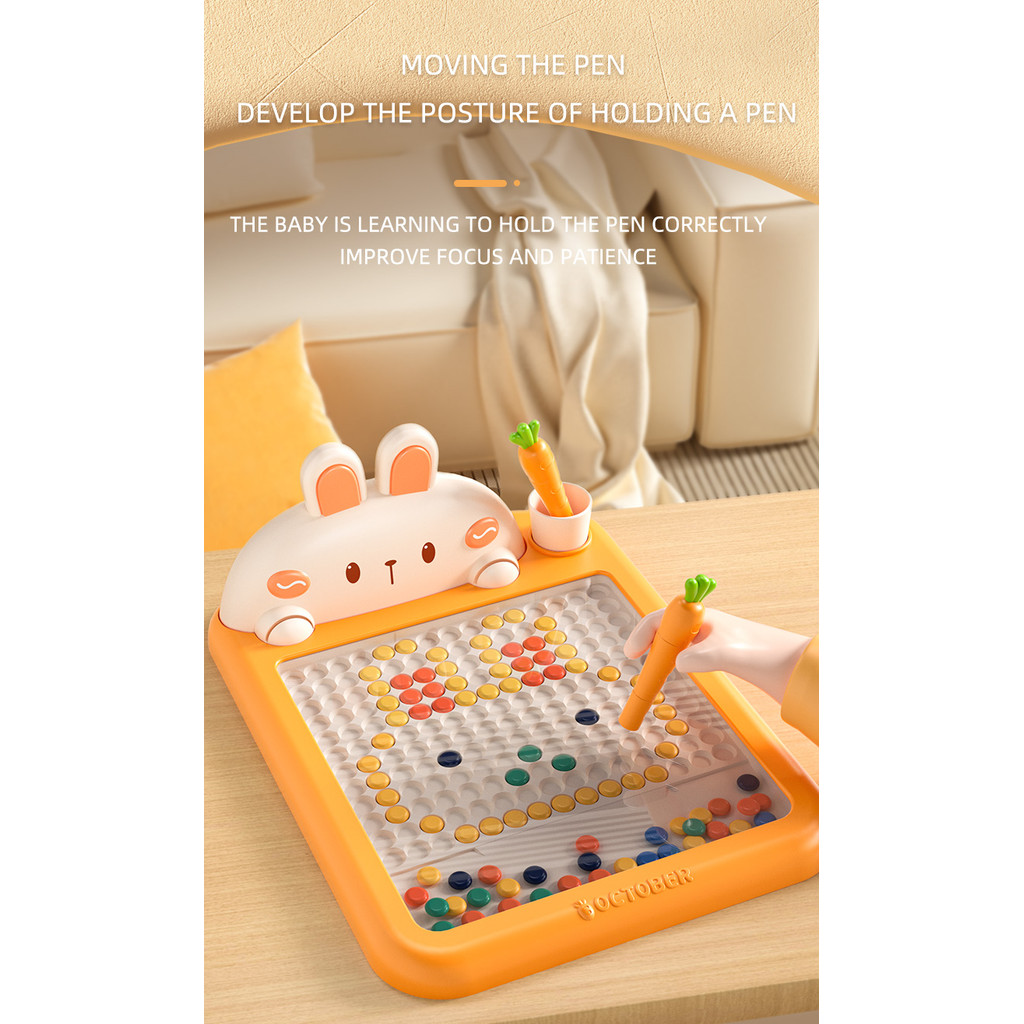 

27CM Big Magnetic Pen Drawing Board With 70PCS Magnet Beads and Children's Magnetic Pen Drawing Board Educational Toy