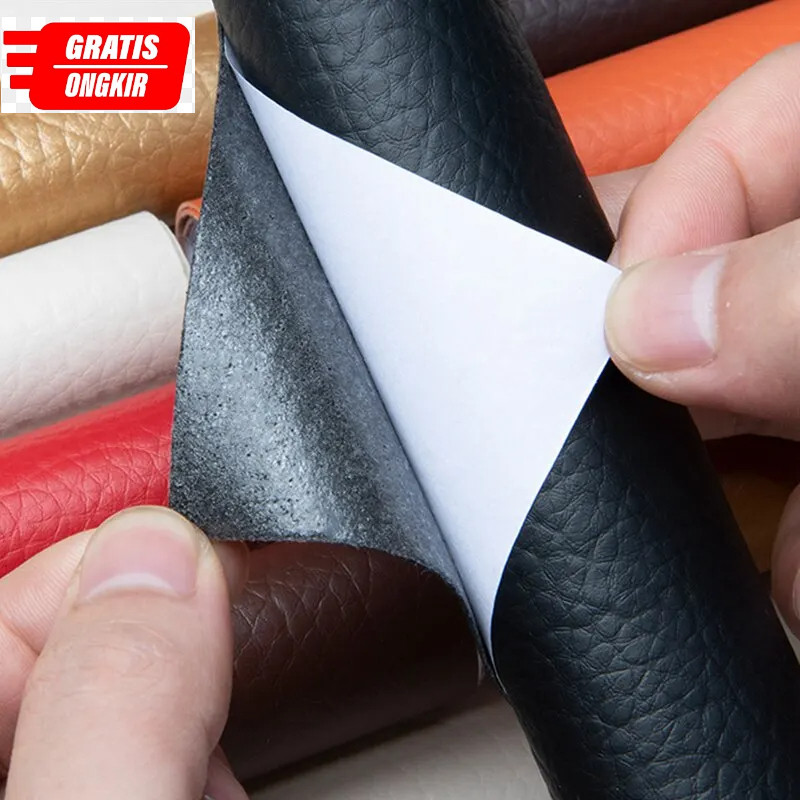 Stiker Kulit Sintetis Berperekat untuk Perbaikan Sofa Tambalan Furnitur Stiker Kursi Meja Tas Tempat