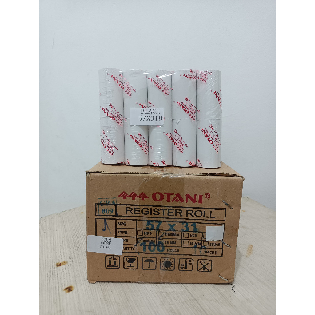 

Raisya Equipment Otani Kertas Thermal roll 57x31 Coreless merk Otani isi 100 Roll