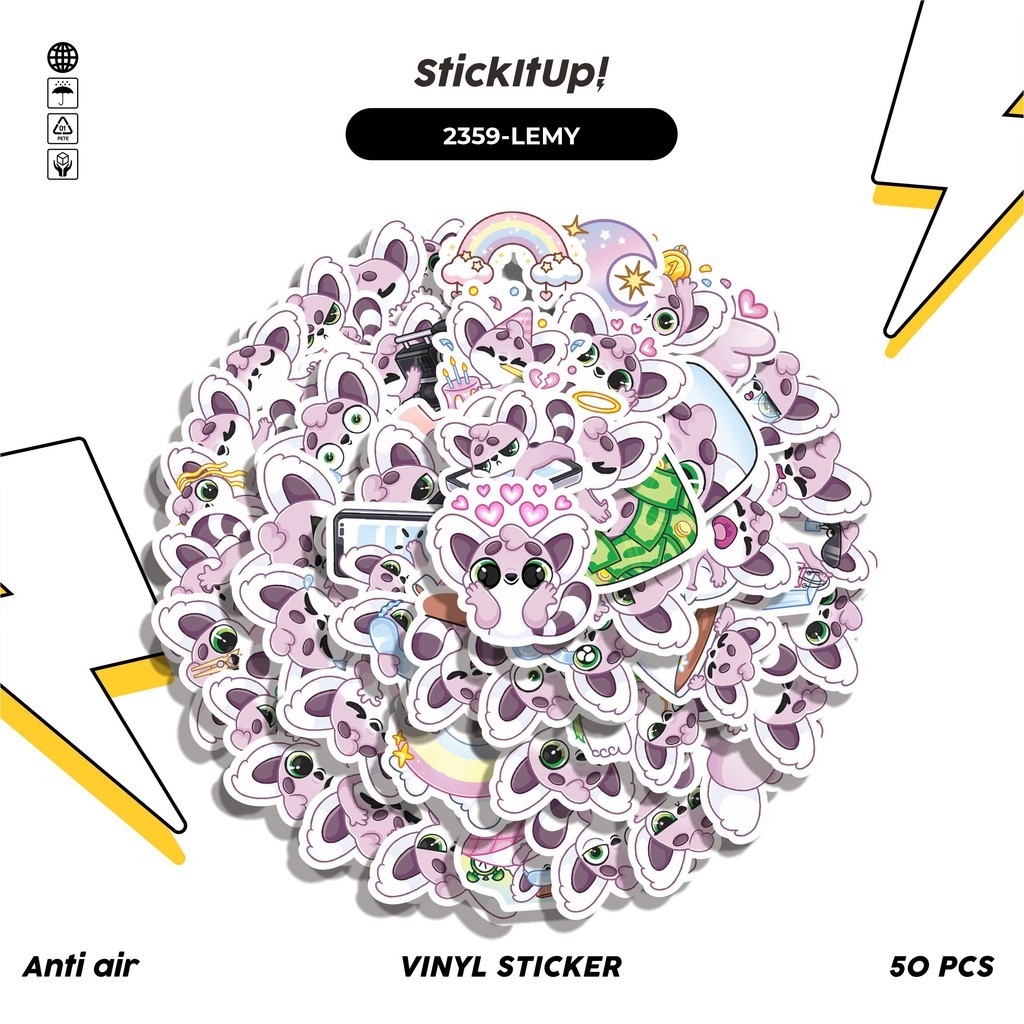

COD✨ 50 Pcs Stiker FUNNY VIOLET LEMMY STICKER PACK 01 Lucu Anti Air Untuk Dekorasi Notebook Sepeda Skateboard Handphone DIY