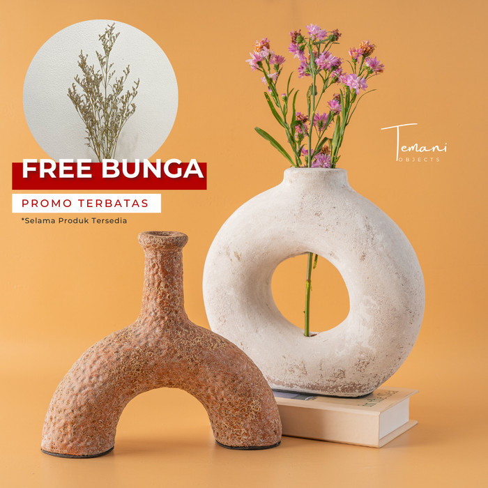 Vas bunga set- Vas bunga putih/vas bunga estetik/ Nordic Vase - Set CoklatPutih