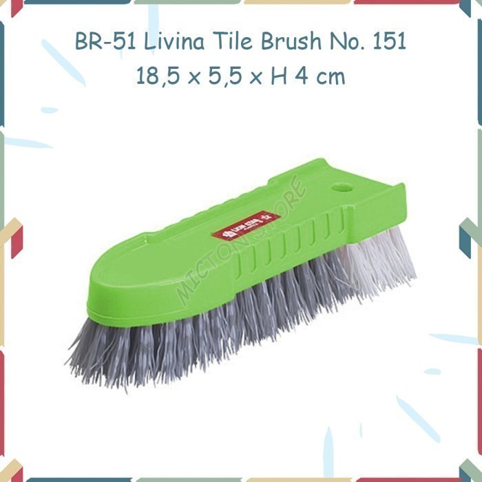 BEZTON Lion Star Sikat Plastik Serbaguna Livina Tile Brush BR-51 Hijau LionStar Plastik Berkualitas 