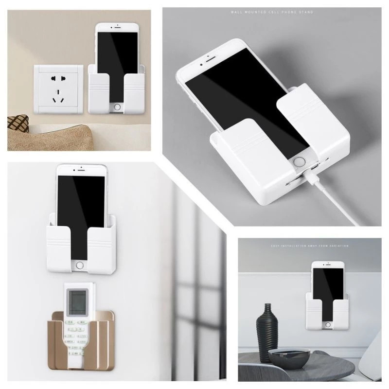 Rak Hanger HP Dinding Holder Charger Tembok Tempat Handphone Remote Rak Serbaguna Colokan HP Remot T