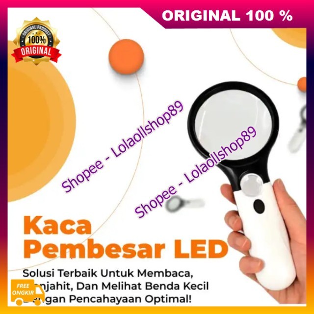 

Kaca Pembesar Led Magnifier Gelas Kaca Pembesar Dengan Lampu 3 LED Solusi Terbaik Untuk Membaca, Menjahit Dan Melihat Benda Kecil Dengan Pencahayaan Optimal 100% ASLI ORIGINAL