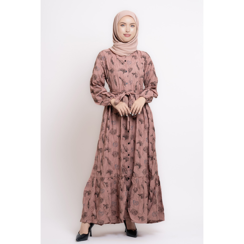 Puricia by Hassenda Gamis Wanita Motif Alesha Blush Red