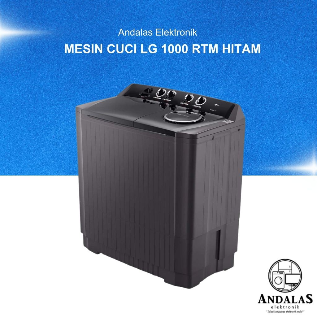 LG Mesin Cuci 2 Tabung 10Kg P1000RT / P 1000 RT / P 1000RT 1000RTM 1000 RTM HITAM LG MESIN CUCI 2 TA