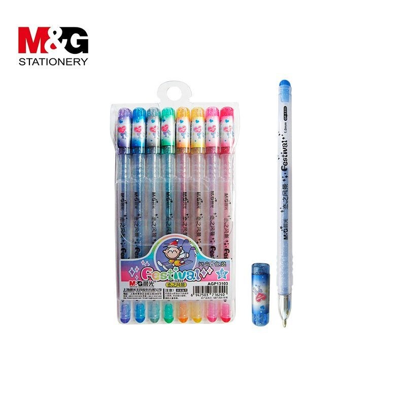 

Pulpen Glitter M&G 8 Warna Gel Pen Tip 1.0 Mm #AGP13174- SHAGB
