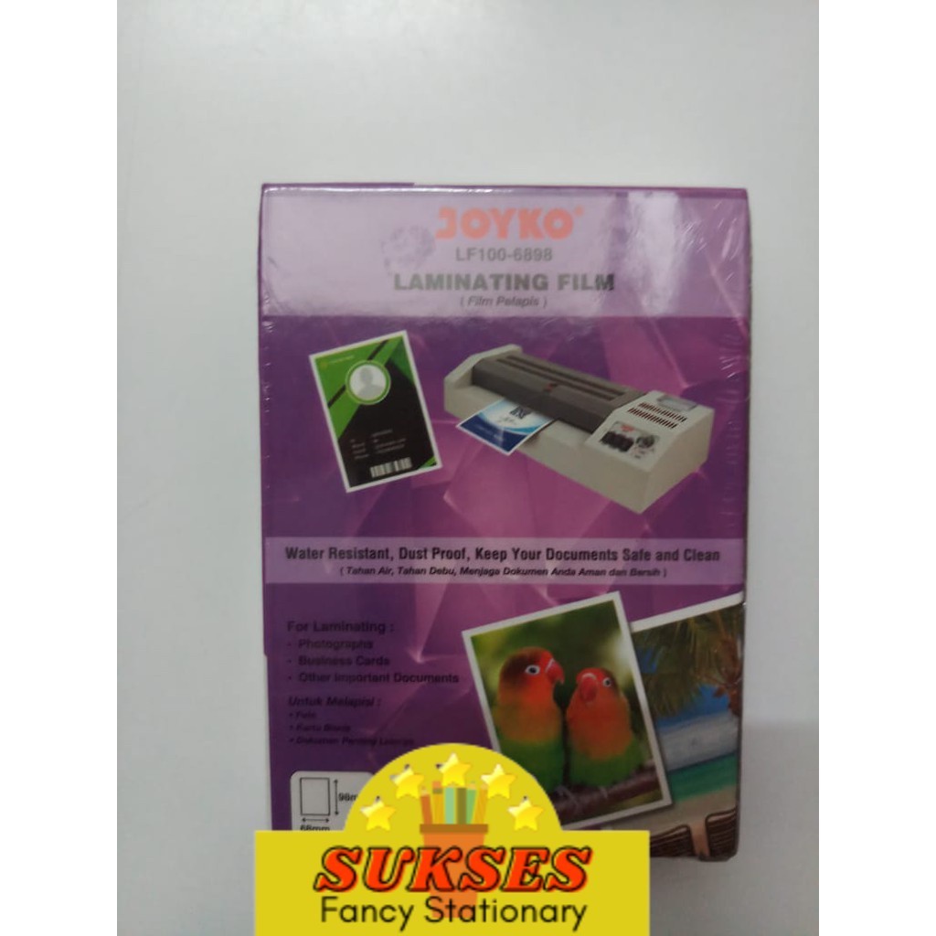 

Plastik Laminating Laminating Film Joyko Lf100-6898 Ktp 100 Sheets