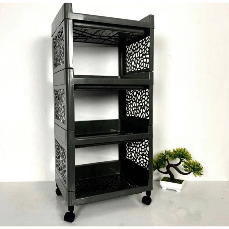 RAK SERBAGUNA TROLI RODA 4 SUSUN RAK PENYIMPANAN MULTIFUNGSI LEMARI SUSUN RAK YOYO 4 TINGKAT / RAK D