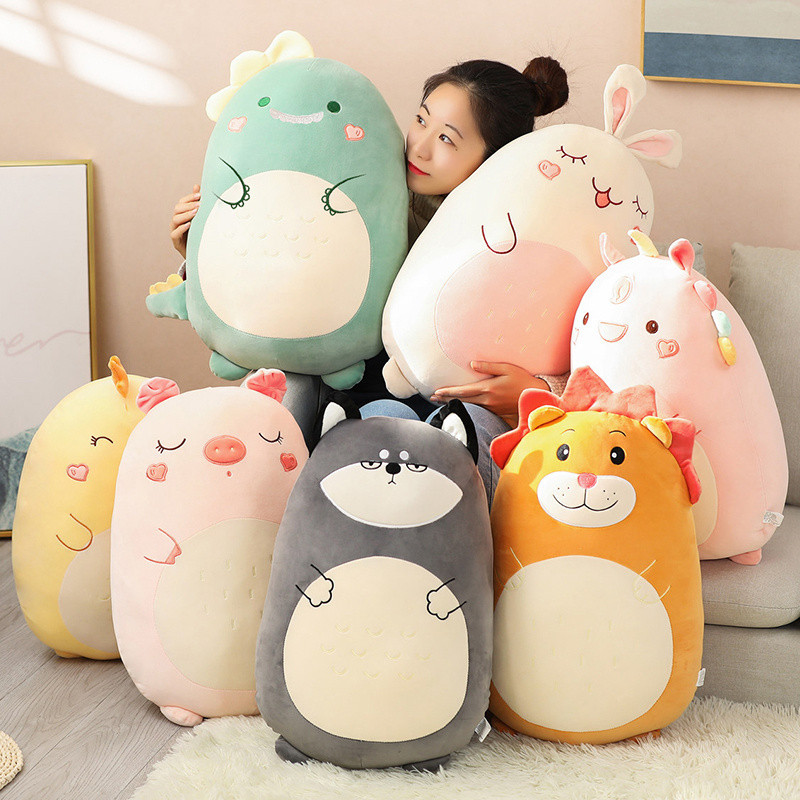 

45/60CM Squishy Toy Kawaii Animal Fat Dinosaur Shiba Inu Dog Pillow Plush Toys Cute Rabbit Doll Girls Bed Sleeping Cushion