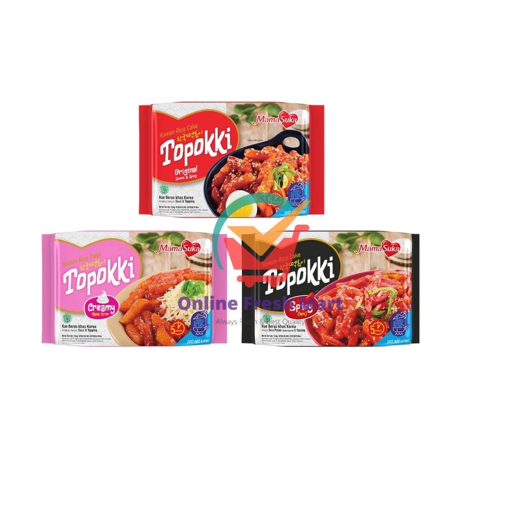 

Mamasuka Topokki Mama Suka Tteokbokki Topoki Snack Instan Korean Rice Cake Halal Original Creamy Hot Spicy 134g - Online Fresh Mart