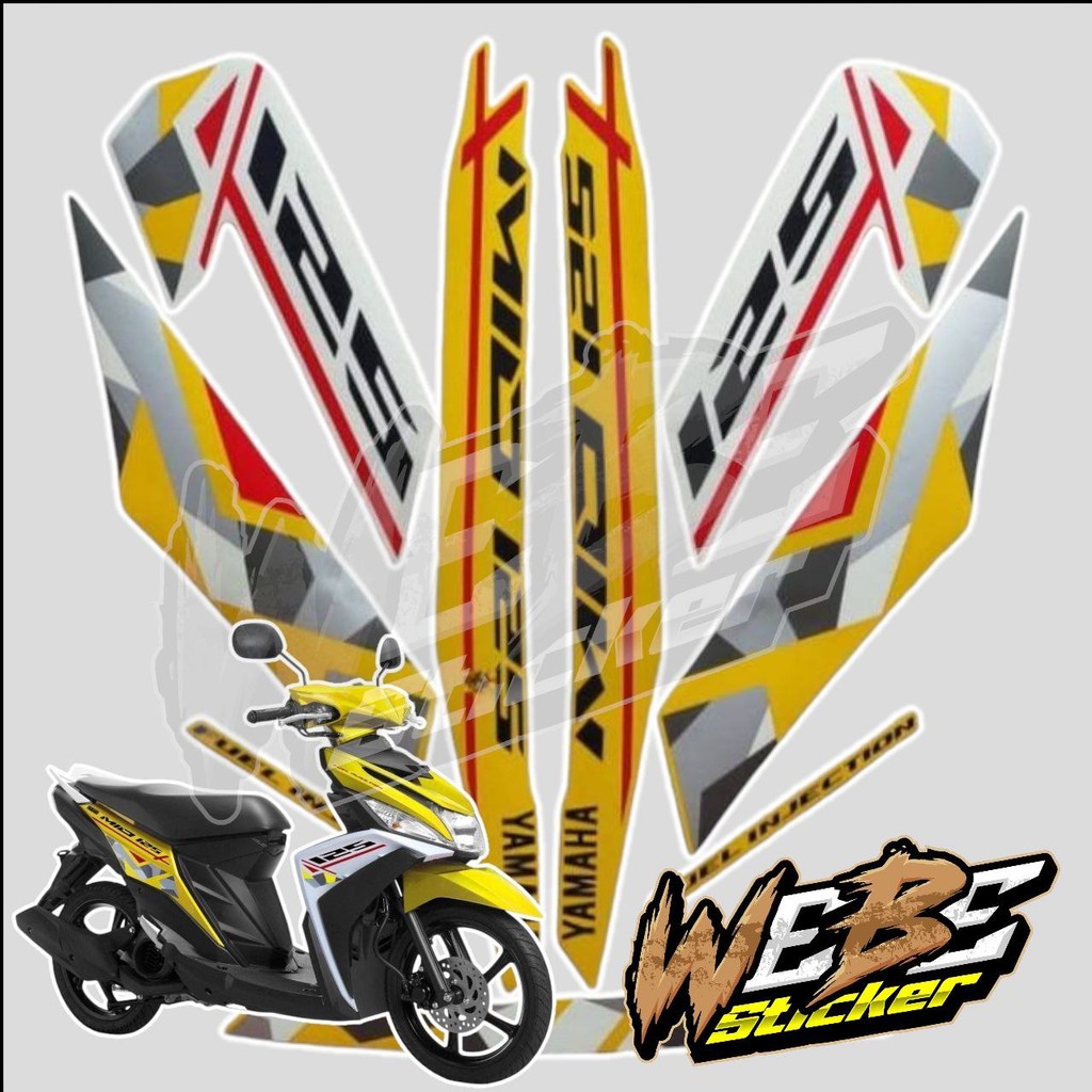 STICKER STIKER POLET LIS STRIPING MOTOR FULL BODY YAMAHA MIO M3 MIO 3 MIO Z 125 2016 WARNA KUNING PU