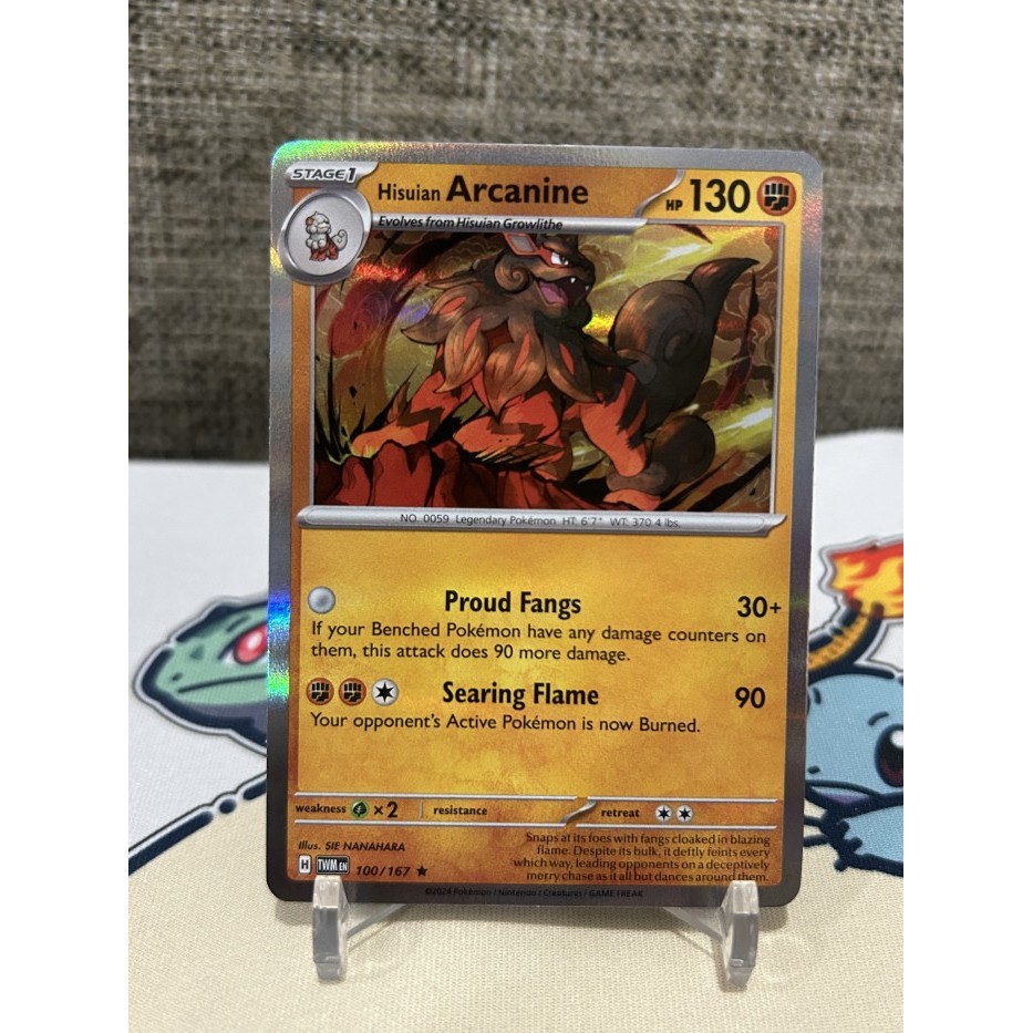 Pokemon TCG English Hisuian Arcanine - 100/167 - Holo Rare Twilight Masquerade
