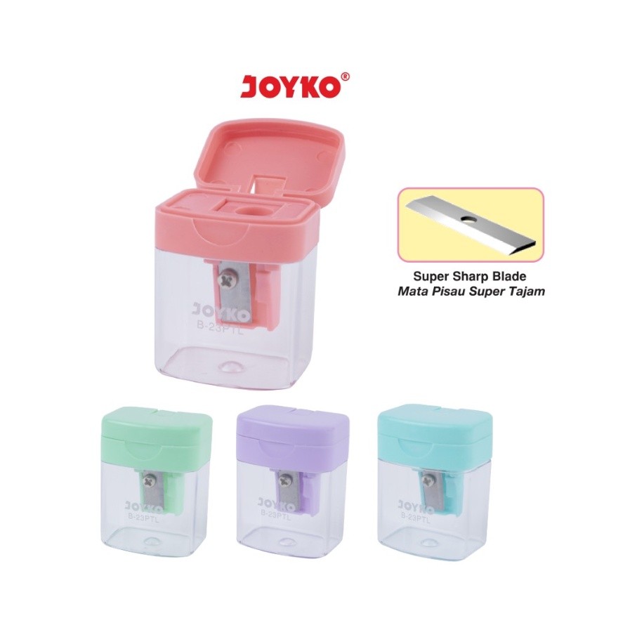 

( StaLand / DAPAT 1 BUAH ) RAUTAN JOYKO PASTEL B-23PTL / Sharpener Serutan Orotan Joyko Warna PASTEL B-23PTL