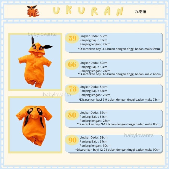 Jumper bayi motif Kurama Kyubi Naruto / Baju bayi / Jumper bayi  - 90