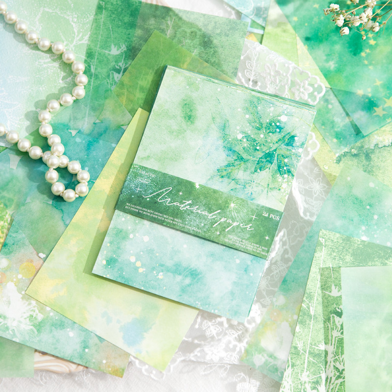 

24 sheet Color blending Scrapbook Vintage Materials Paper Combo Kit DIY Junk Journal Collage Photo Album Retro Art paper