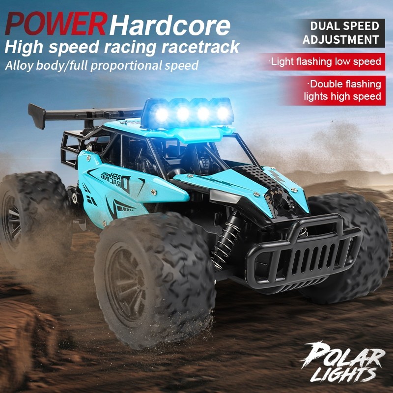 Mainan Mobil Remote Control Full Propo RC Mobil Offroad dengan Lampu LED Bodi Alloy Frekuensi 2.4GHZ