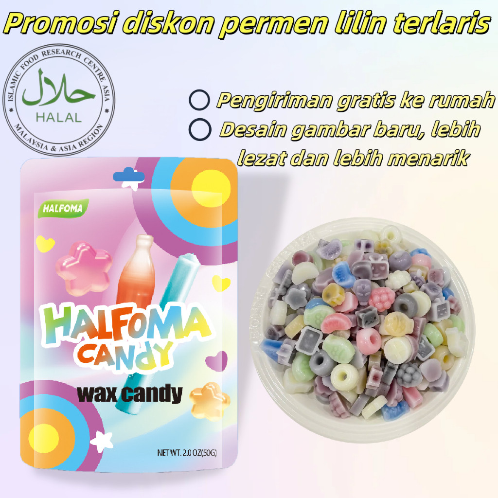 

Permen lilin, bentuk hewan lucu, selai asam manis, permen penghilang stres halal, camilan terlaris