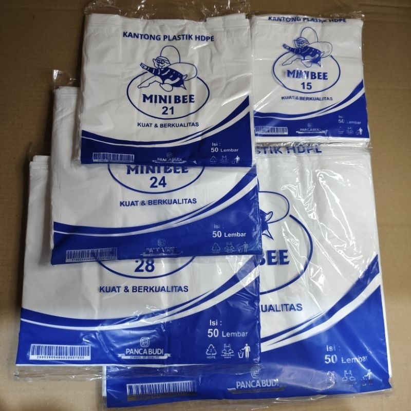 

Kantong Plastik HDPE, MINIBEE, 1 bungkus isi 50 lembar BY JJS