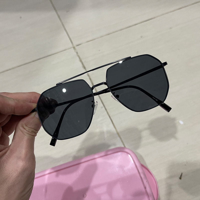 Kacamata Hitam Logam Pilot Pria Gaya Terkini