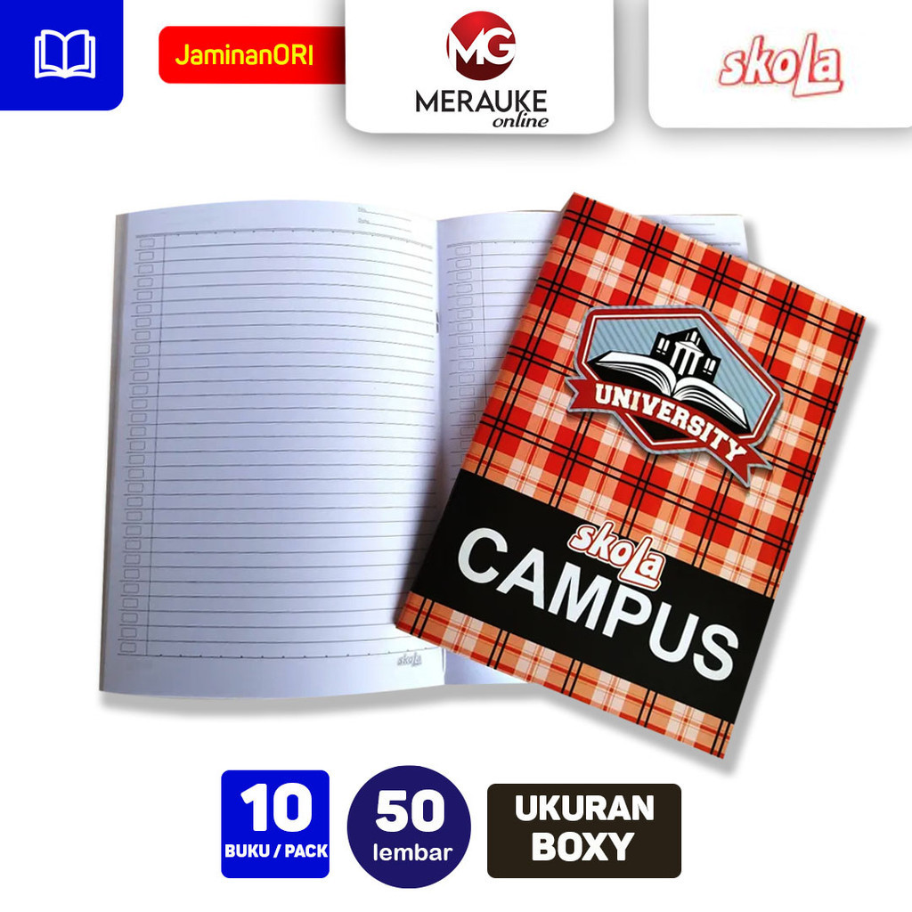

JAMIN MURAH !!!Buku Tulis Campus SKOLA 50 Lembar (1 Pack isi 10 Buku)(BISA LANGSUNG ORDER)