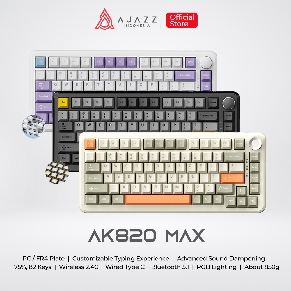 Ajazz AK820 MAX Wireless Mechanical Gaming Keyboard RGB