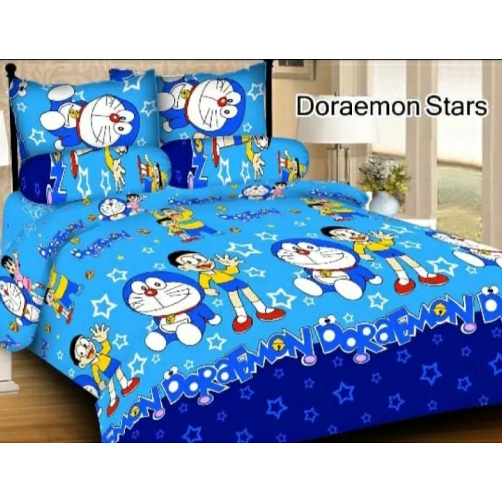 PROMO SPREI DORAEMON  UKURAN 180X200 MURAH BAHAN BONITA / SPREI MOTIF BONITA HELLO KITTY MURAH / PRO