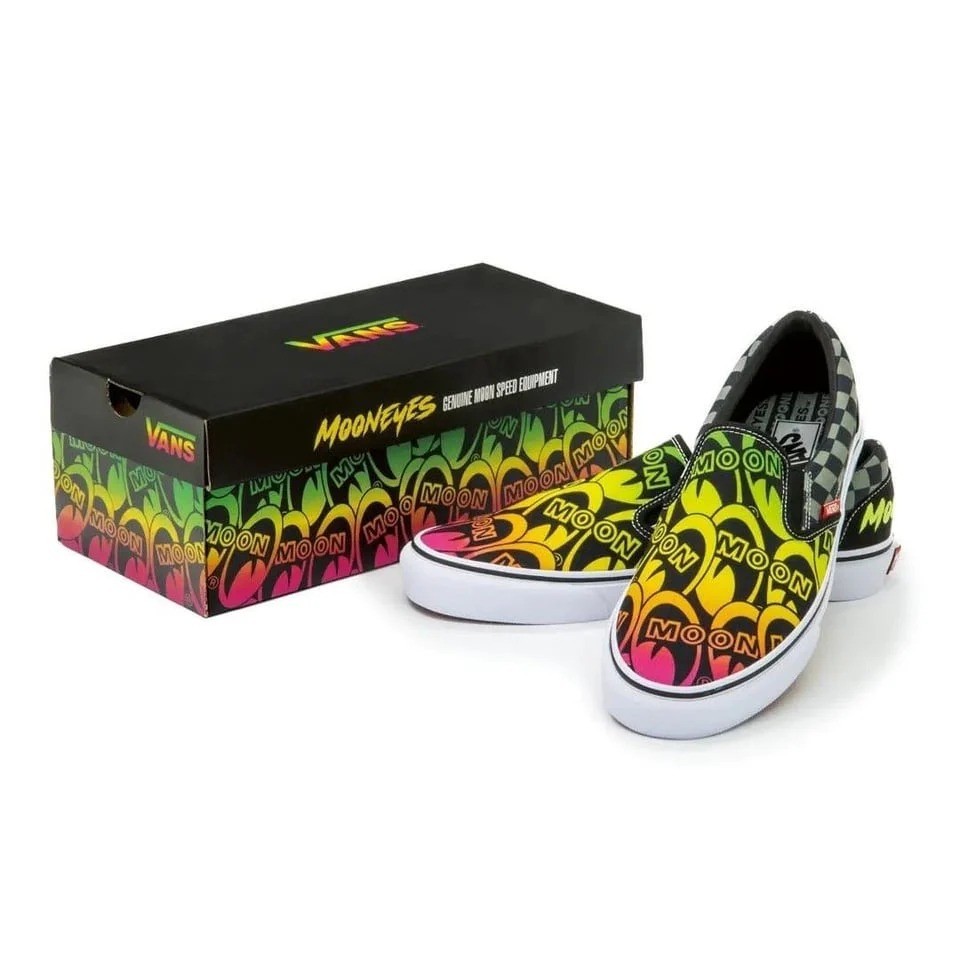 Mooneyes X Vans Slip On White Black Green Orange VN000CP6BHG