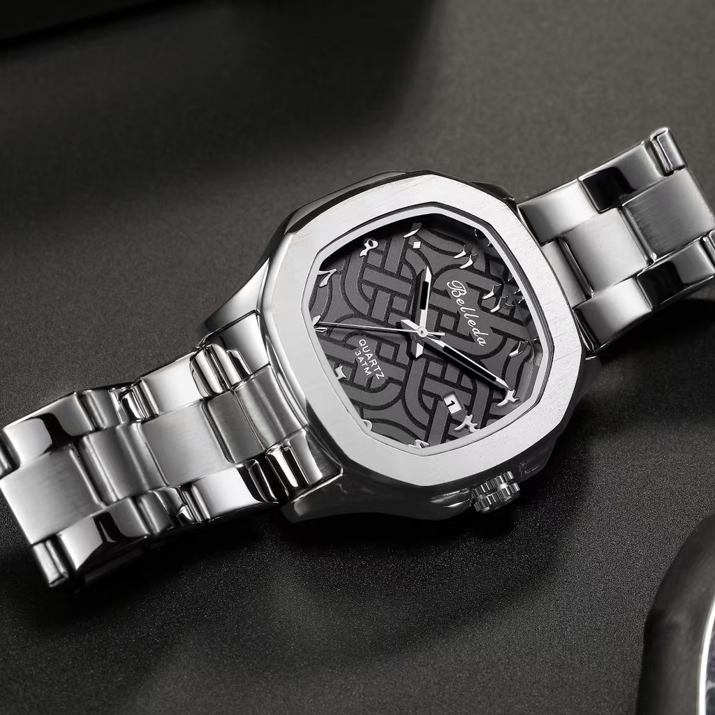 Ready Jam Tangan Pria Belleda 9484-2 Rantai Tanggal Aktif Anti Air 30 Meter Unisex Watches