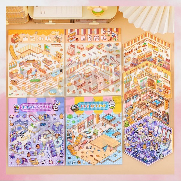 

AS COD Stiker Lucu Kartun 3D Store Shop Viral Kartu Tahan Air Motif Kartun INS Lucu Kreatif A-SK013