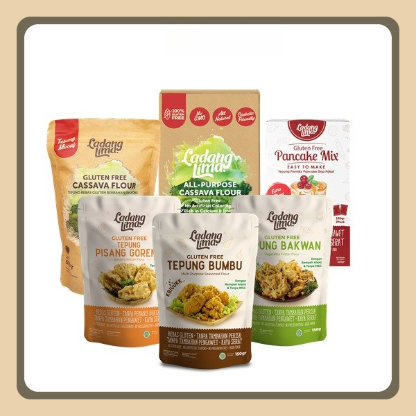 

Aneka Tepung Gluten Free Ladang Lima Serbaguna Sehat