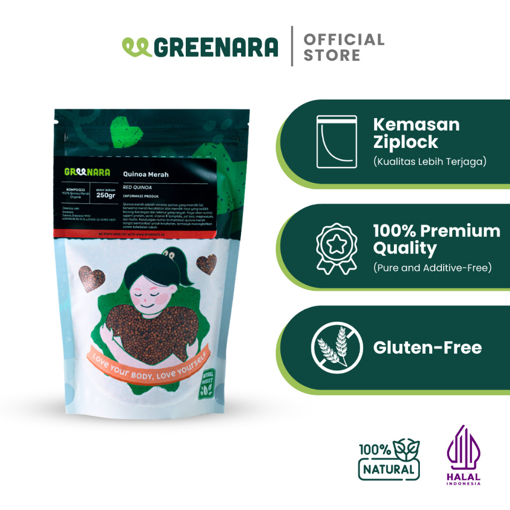 

New Greenara Natural Red Quinoa 250gr / Quinoa Merah / Pengganti Nasi Tinggi Protein Terlaris