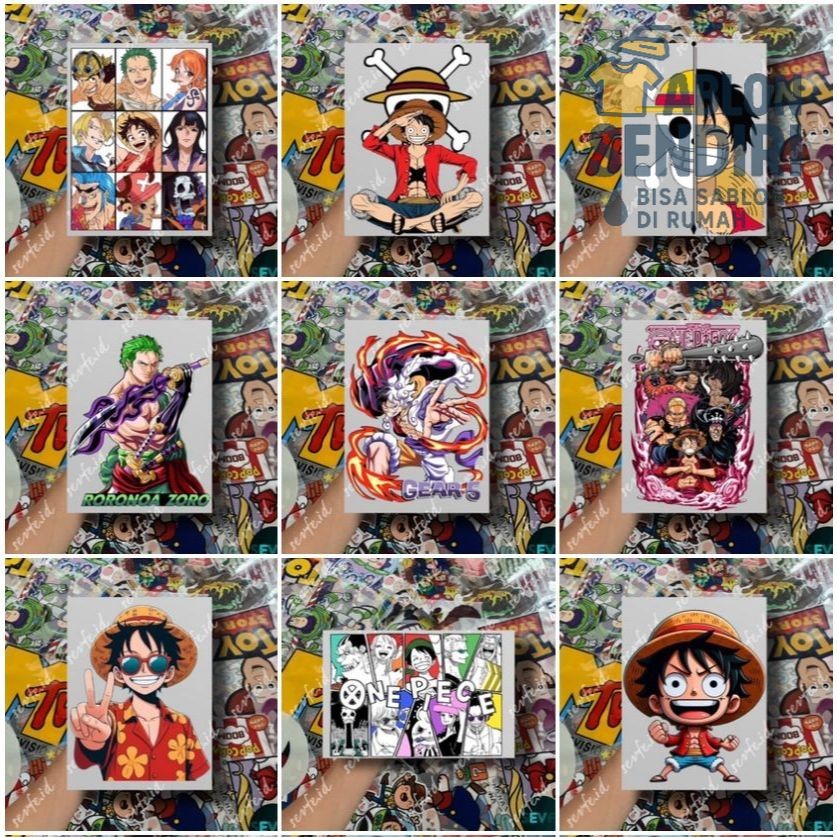 Stiker DTF Sablon Setrika Sablon Stiker ONE PIECE C